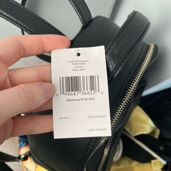 *SOLD* Black Leather Kate Spade Backpack - Picture 3 of 6